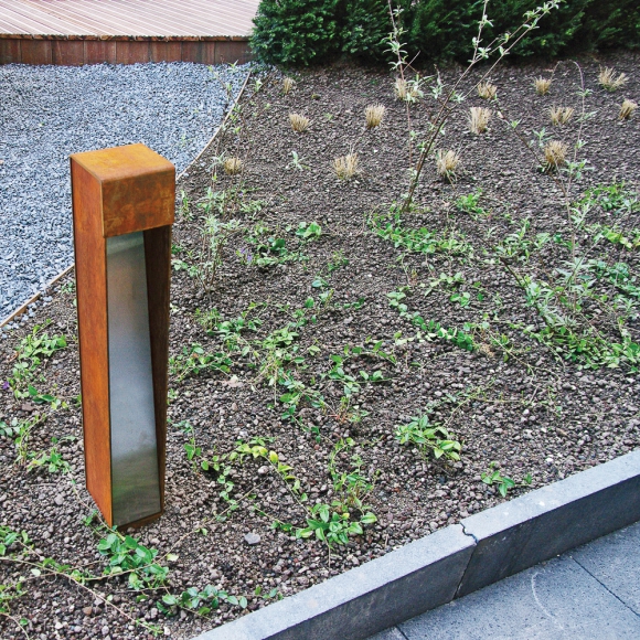 Corten bollard light top